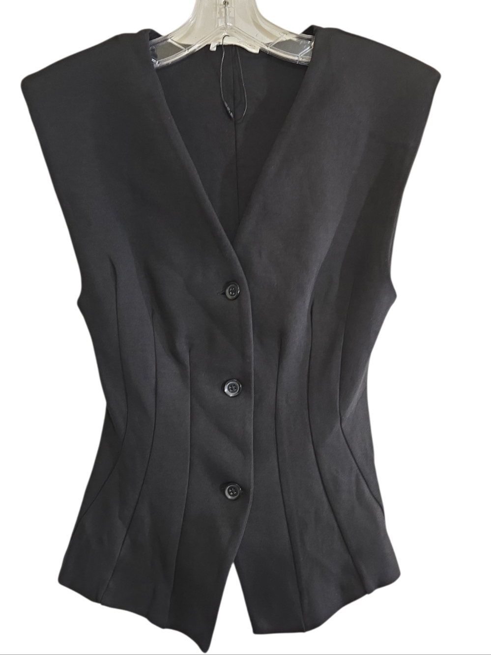 NWOT Zara 2-piece Black Interlock Knit Vest Flare Pull-on Pants Set Small Medium - Picture 5 of 13